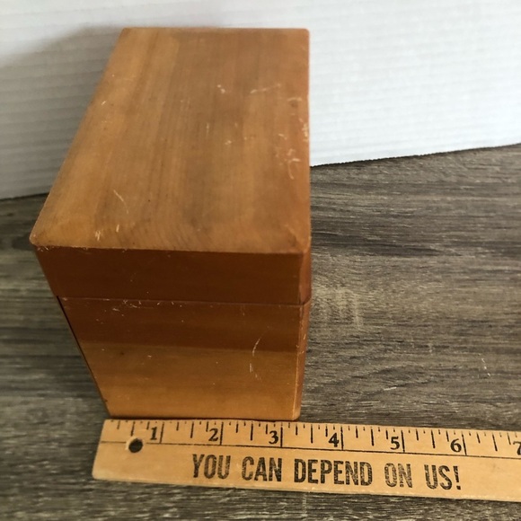 Vtg Wooden Recipe Box with Rooster Design - Picture 10 of 12